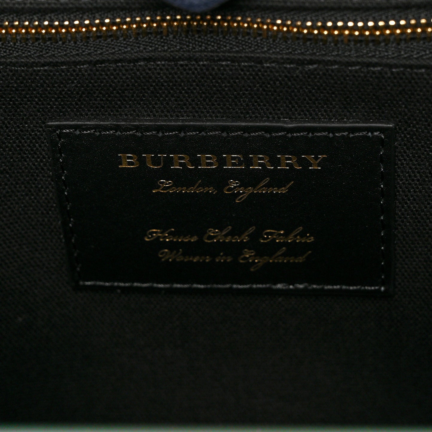 Grainy Calfskin House Check Large Banner Tote Ink Blue