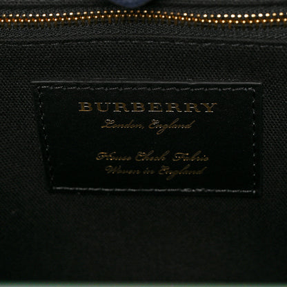 Burberry Grainy Calfskin House Check Large Banner Tote Ink Blue 5 of 8