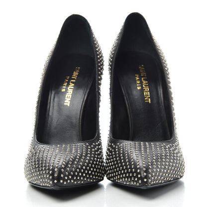 Saint Laurent Calfskin Micro Studded 110 Pumps 36.5 Black 2 of 10