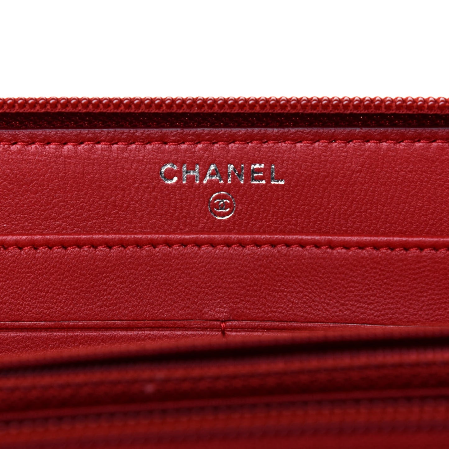 Lambskin Quilted Boy Zip Around Wallet Red