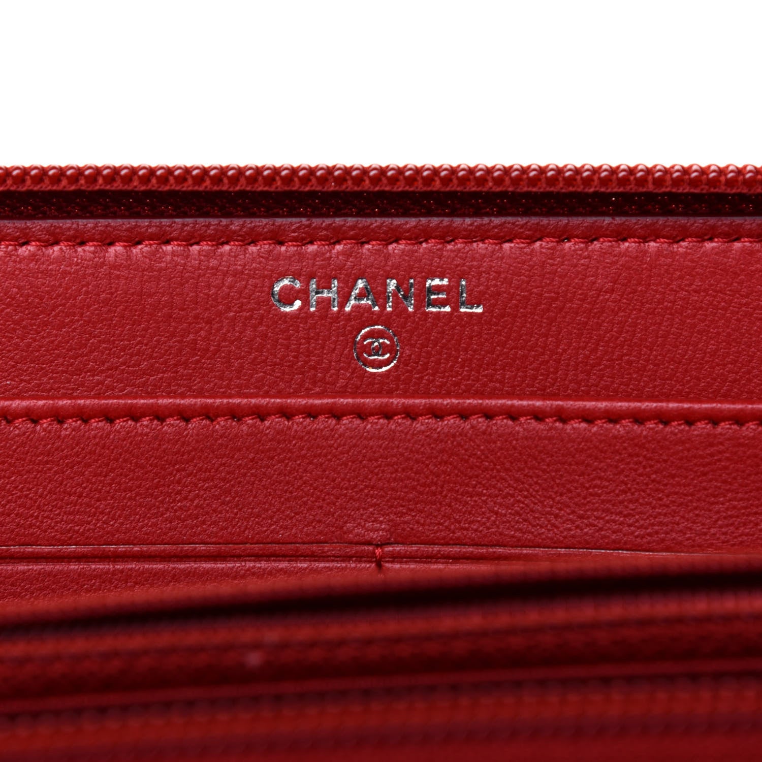 Chanel Lambskin Quilted Boy Zip Around Wallet Red 6 of 16