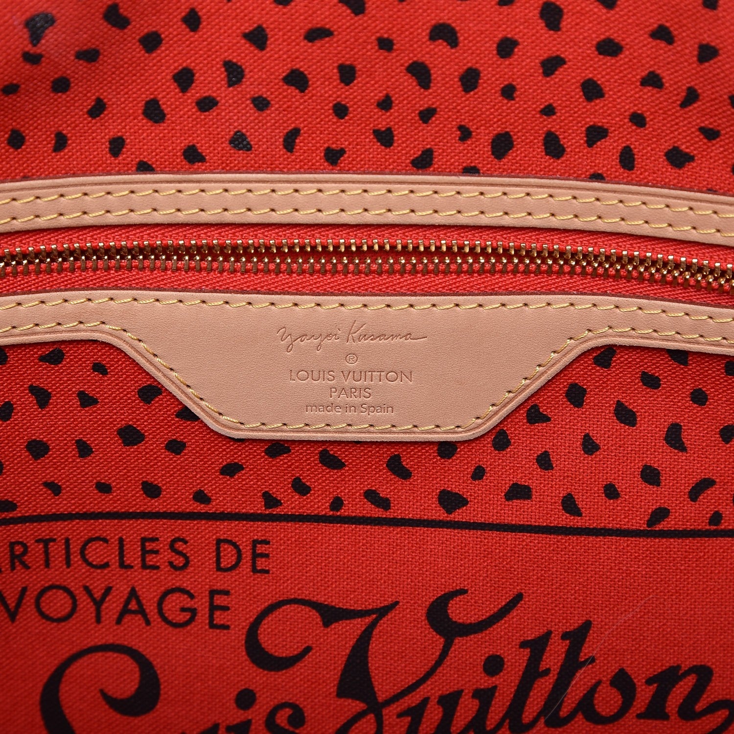 Louis Vuitton Monogram Kusama Waves Neverfull MM Red 6 of 7