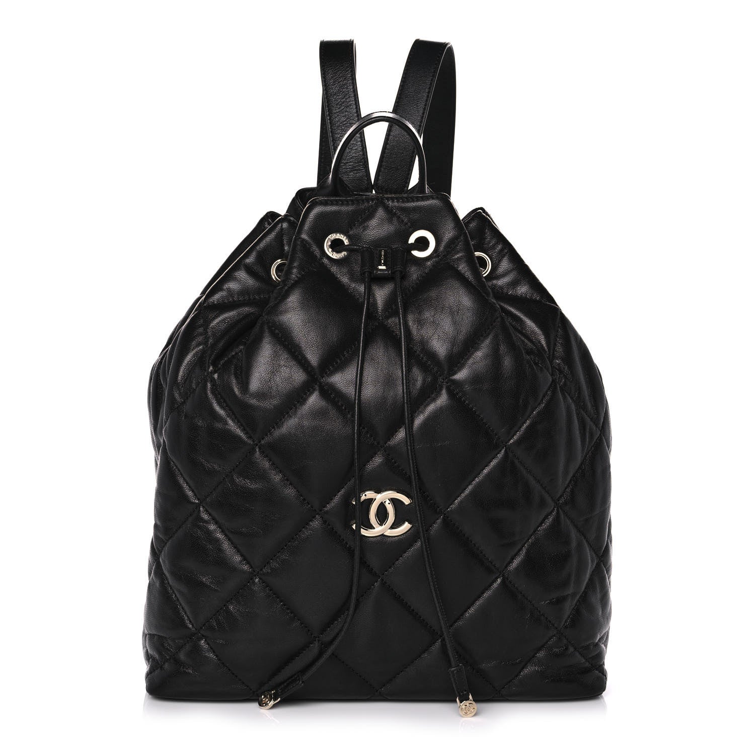 Chanel Lambskin Quilted Drawstring Backpack Black 1 of 11