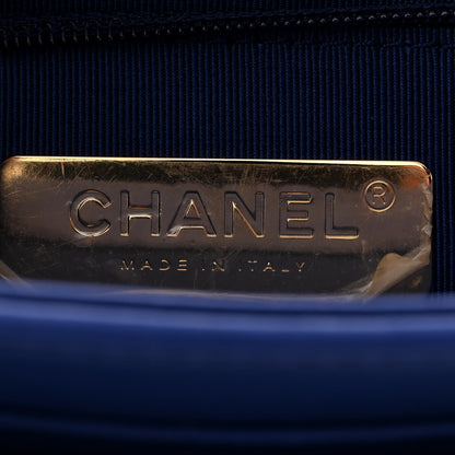 Chanel Calfskin Caviar Quilted Mini Chain Handle Flap Blue 6 of 10