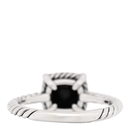 David Yurman Sterling Silver Diamond Black Onyx 7mm Petite Chatelaine Pave Bezel Ring 56 7.75 3 of 4