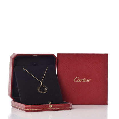 Cartier 18K Yellow Gold 3 Diamonds LOVE Pendant Necklace 6 of 6