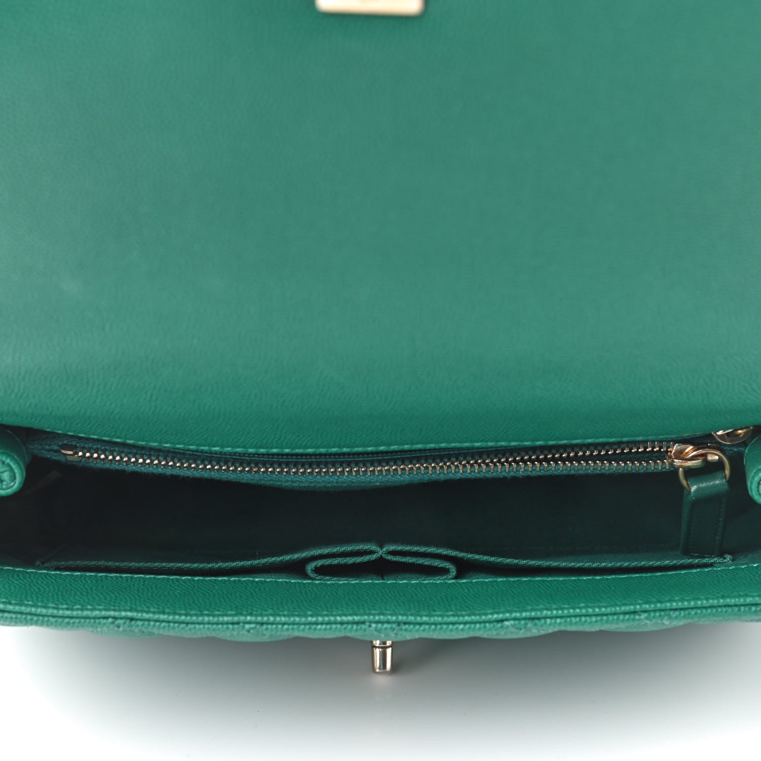 Chanel Caviar Quilted Small Coco Handle Flap Green 5 of 9
