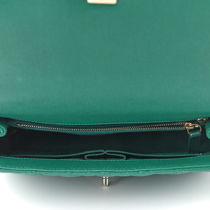 Chanel Caviar Quilted Small Coco Handle Flap Green 5 of 9