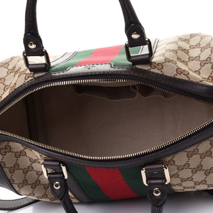 Gucci Monogram Vintage Web Medium Boston Dark Brown 4 of 4