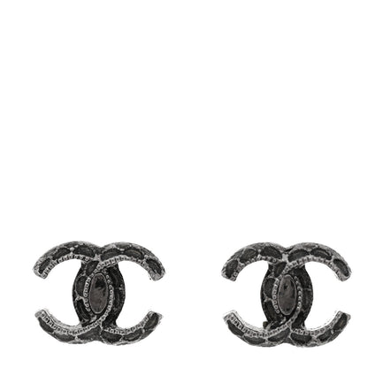 Chanel CC Stud Earrings Ruthenium 1 of 5