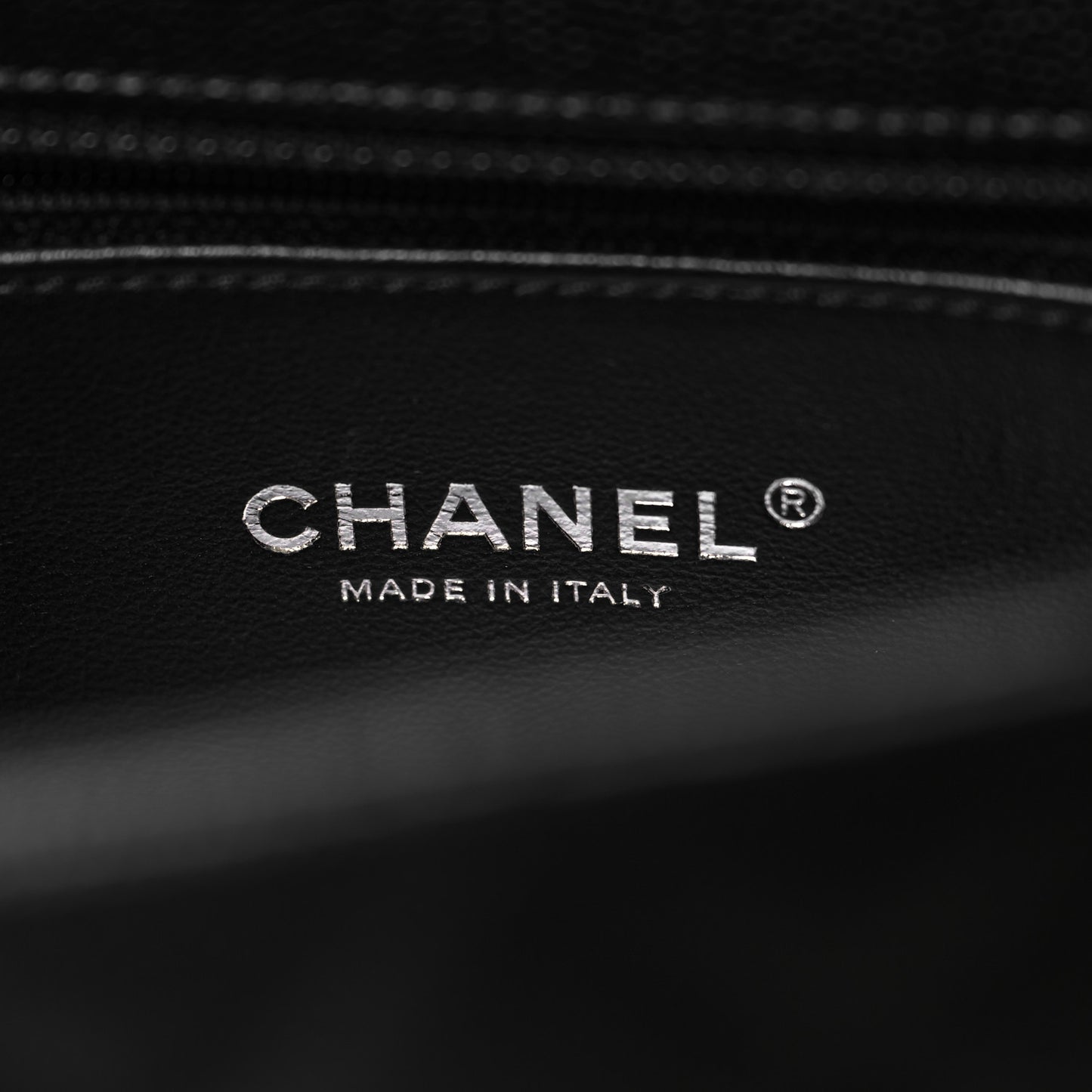 Caviar Lizard Quilted Small Coco Handle Flap Black