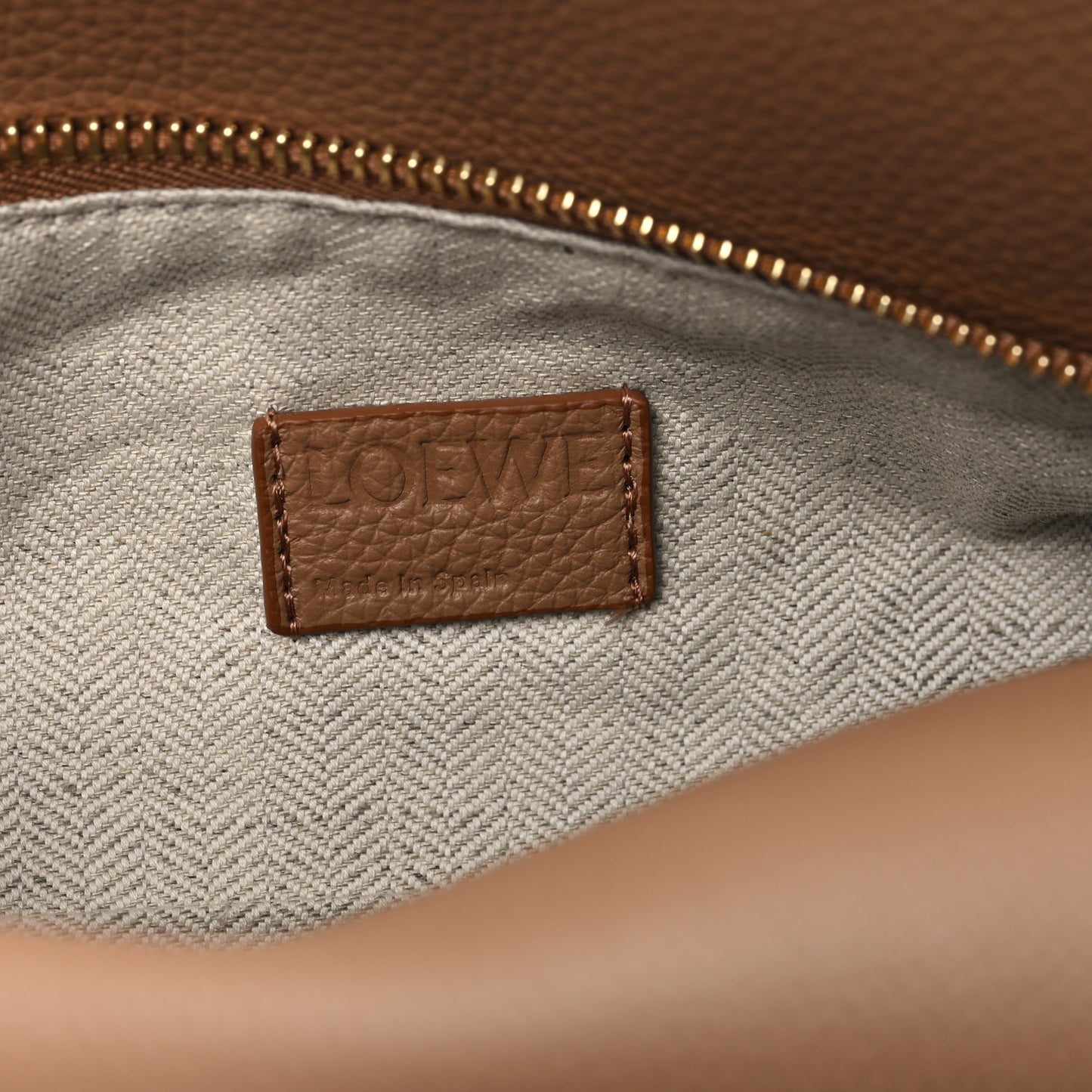 Grained Calfskin Small Puzzle Edge Bag Toffee