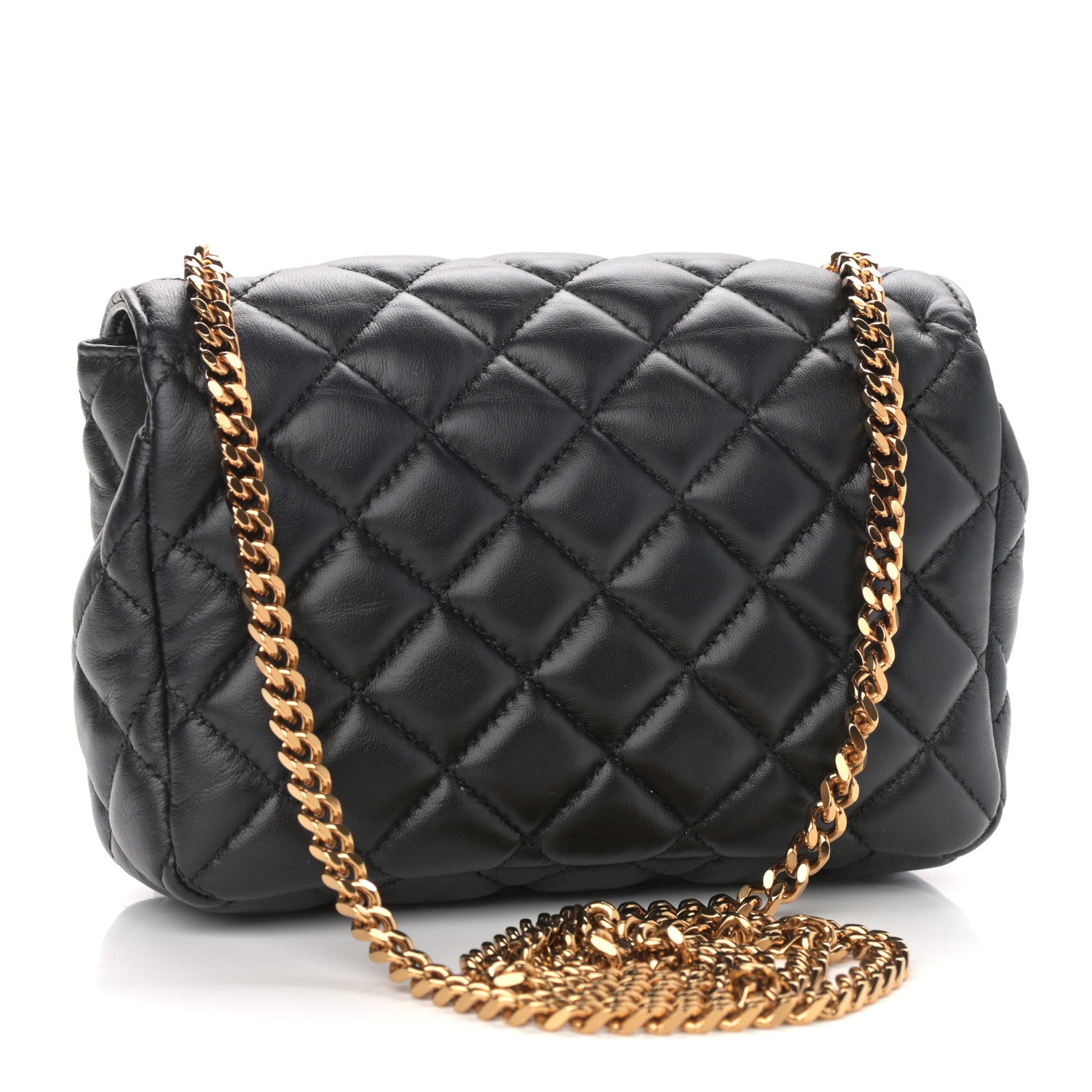 Versace Nappa Quilted Small Medusa Chain Crossbody Black 3 of 10