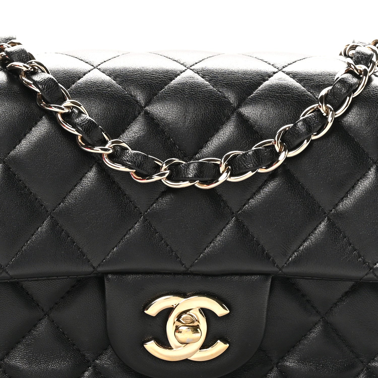 Chanel Lambskin Quilted Mini Rectangular Flap Black 8 of 12