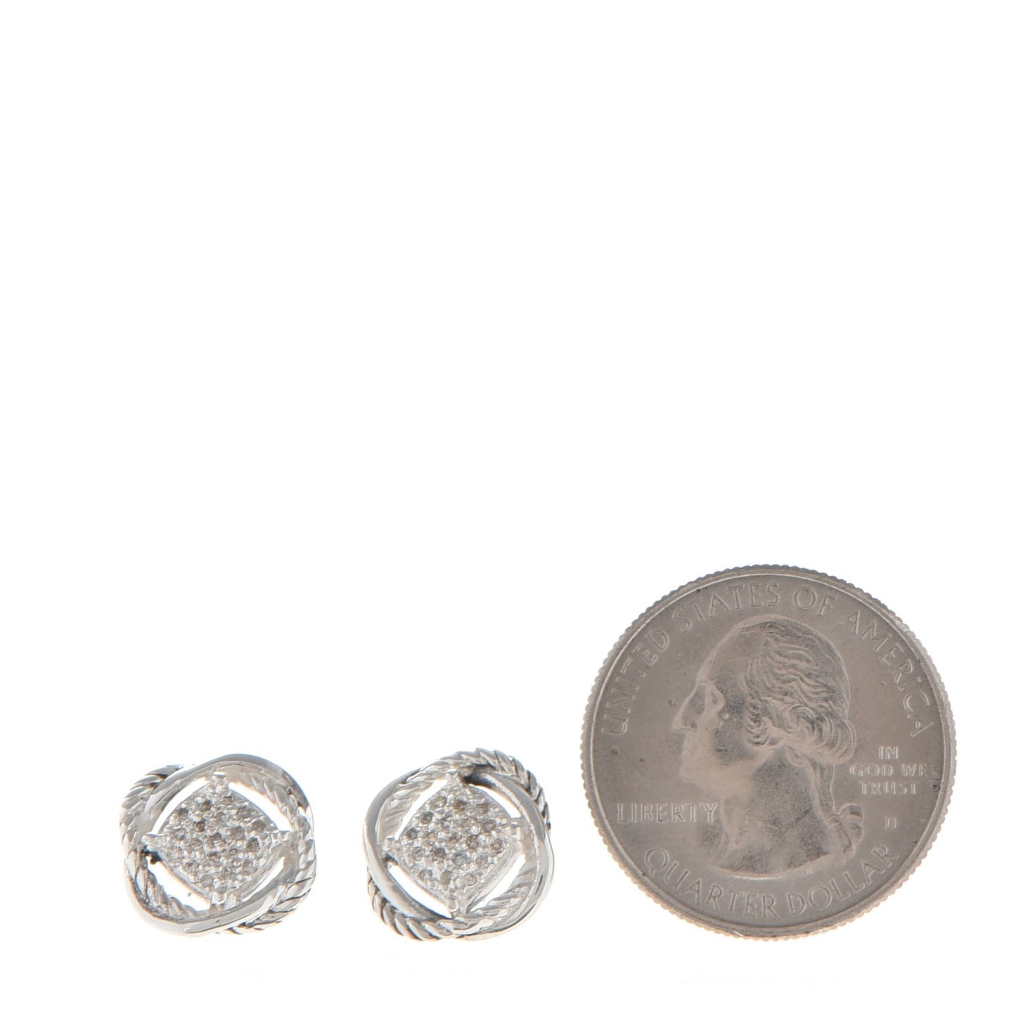 Sterling Silver Diamond 13mm Infinity Earrings