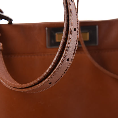 Fendi Vitello Suede Medium Peekaboo Iconic Satchel Cuoio Rame Moro 22 of 22