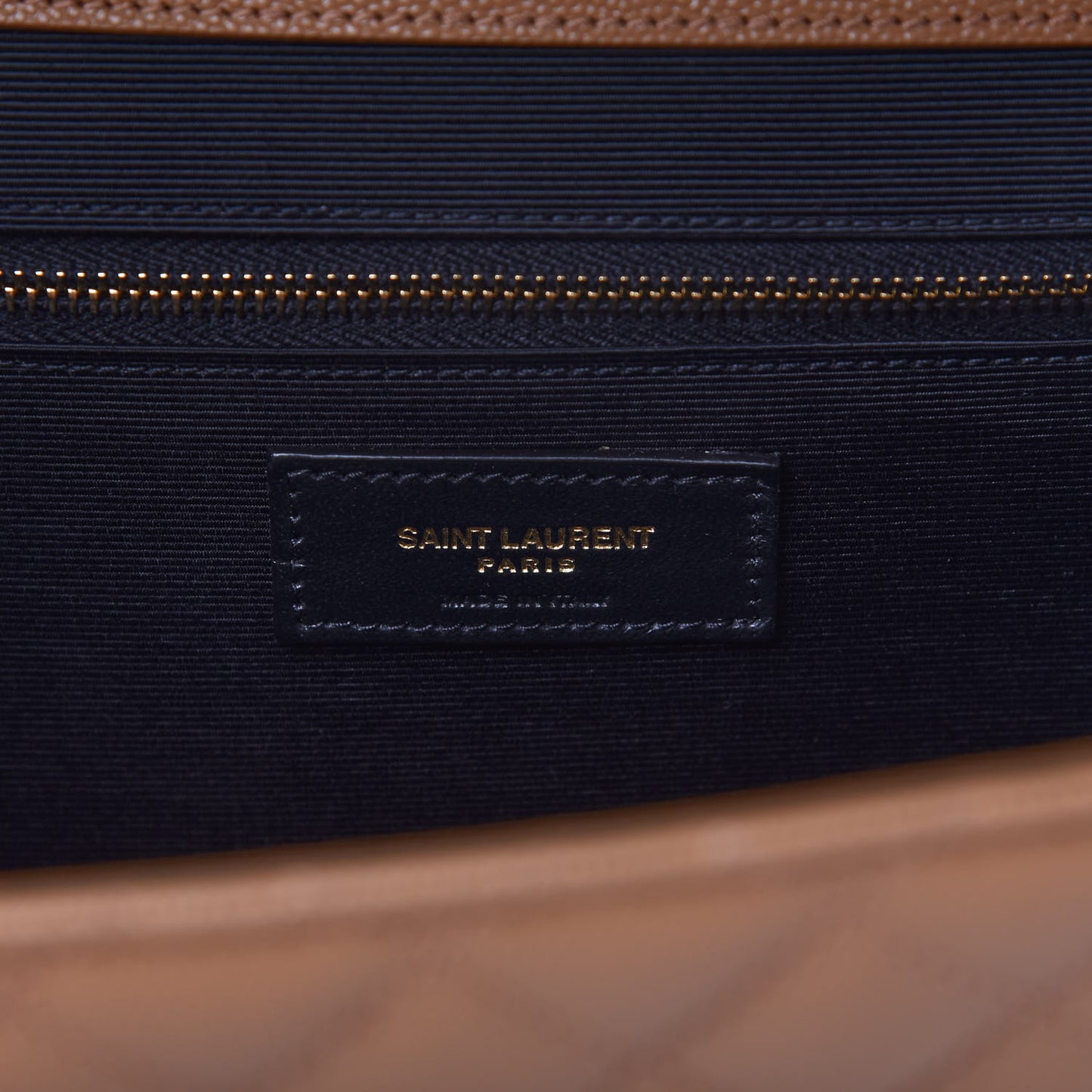 Grain De Poudre Textured Mixed Matelasse Triquilt Large Monogram Satchel Dune