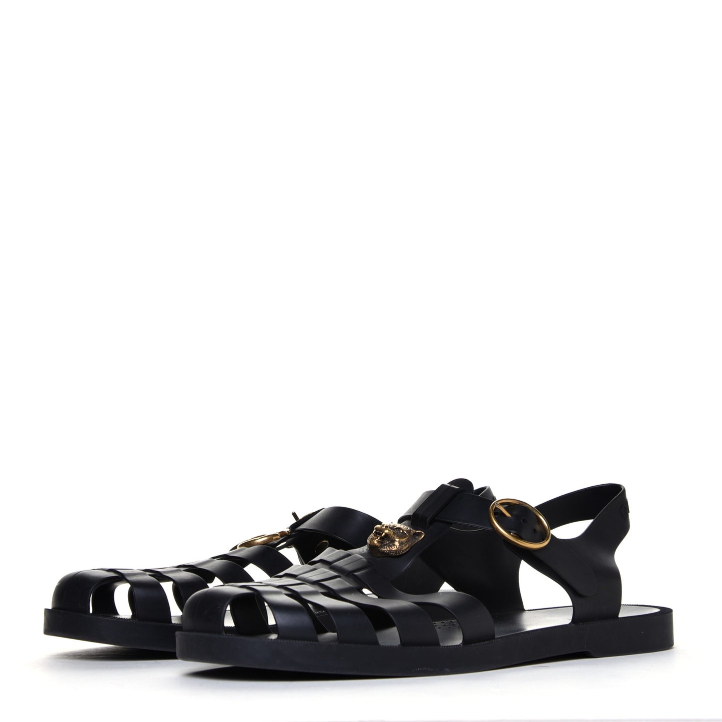 Rubber Mens Buckle Strap Sandal 11 Black
