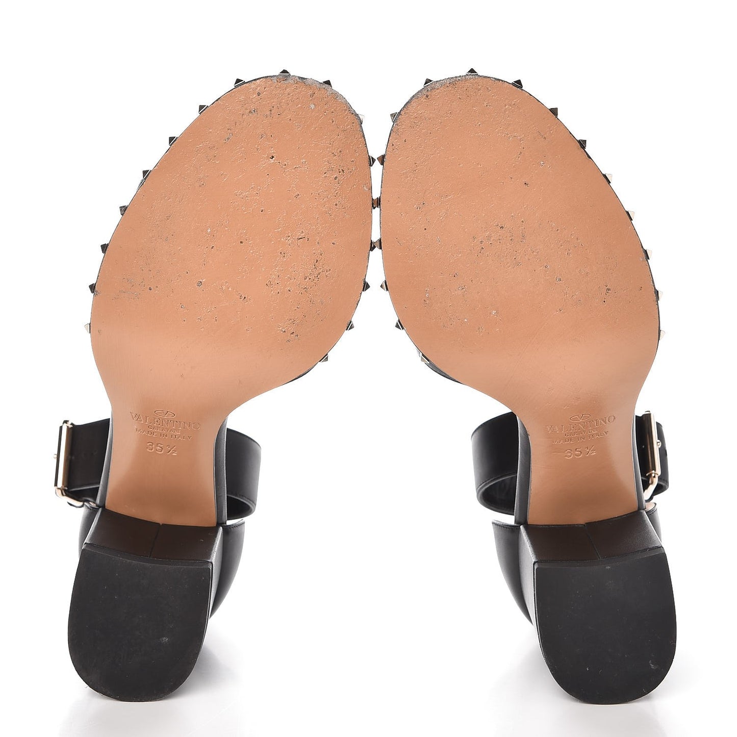 Nappa Soul Rockstud 65mm Sandals 35.5 Black