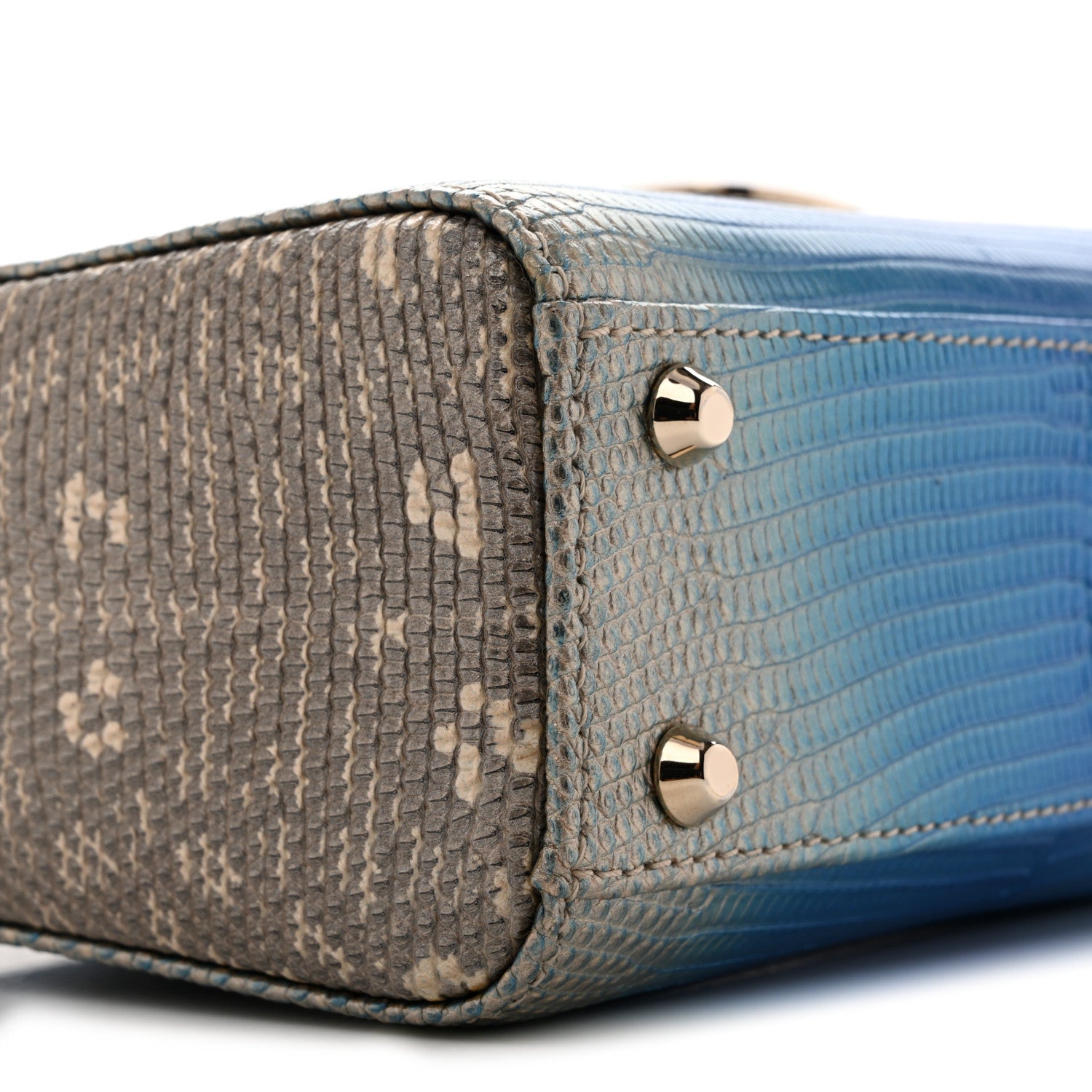 Christian Dior Lizard Gradient Mini Lady Dior Metal Blue 9 of 12