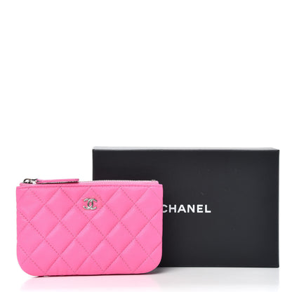 Chanel Lambskin Quilted Small Cosmetic Case Pink 7 of 7