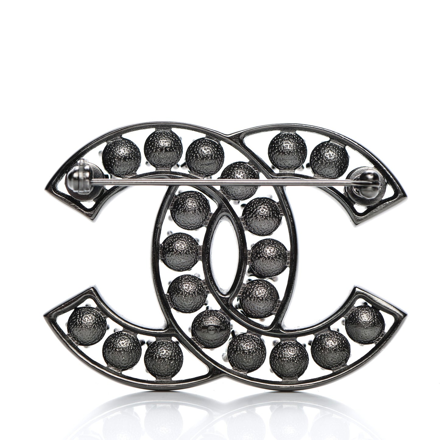 Crystal CC Brooch Black