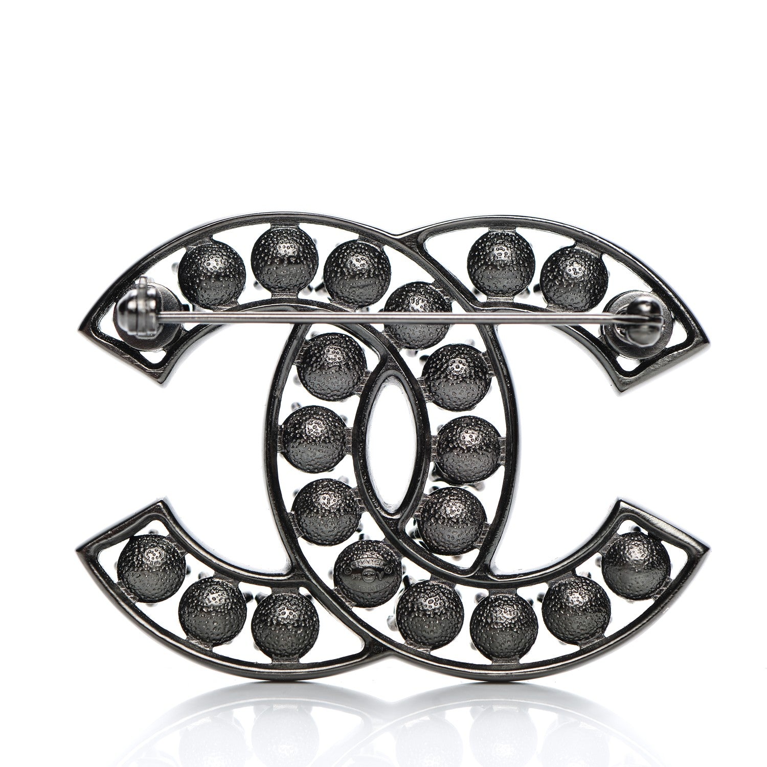 Chanel Crystal CC Brooch Black 3 of 4