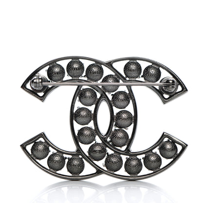 Chanel Crystal CC Brooch Black 3 of 4