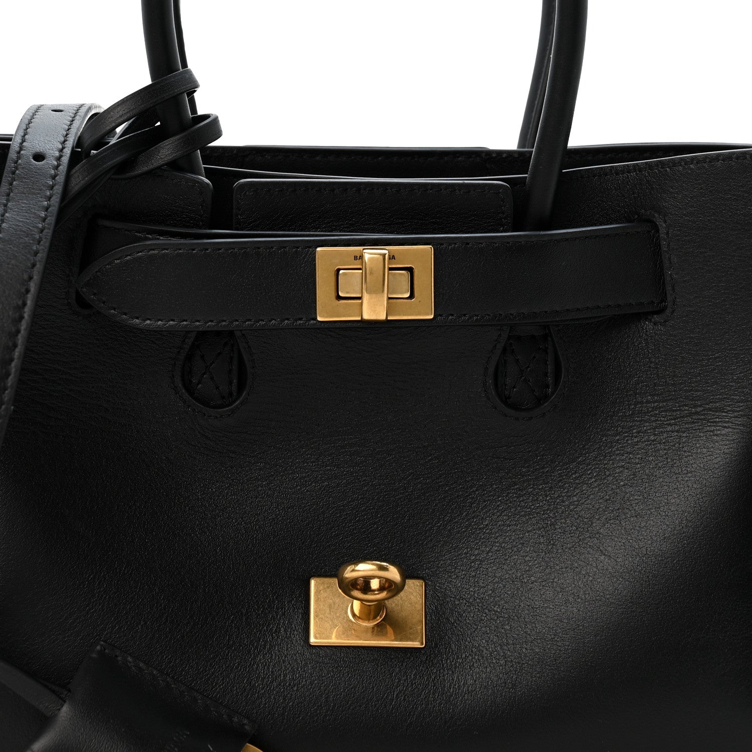 Balenciaga Smooth Calfskin Mini Bel Air Carry All Bag Black 7 of 11