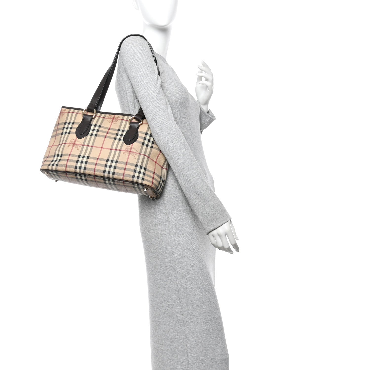 Burberry Haymarket Check Medium Regent Tote Chocolate 1819441 Burberry Haymarket Check Medium Regent Tote Chocolate 1819441