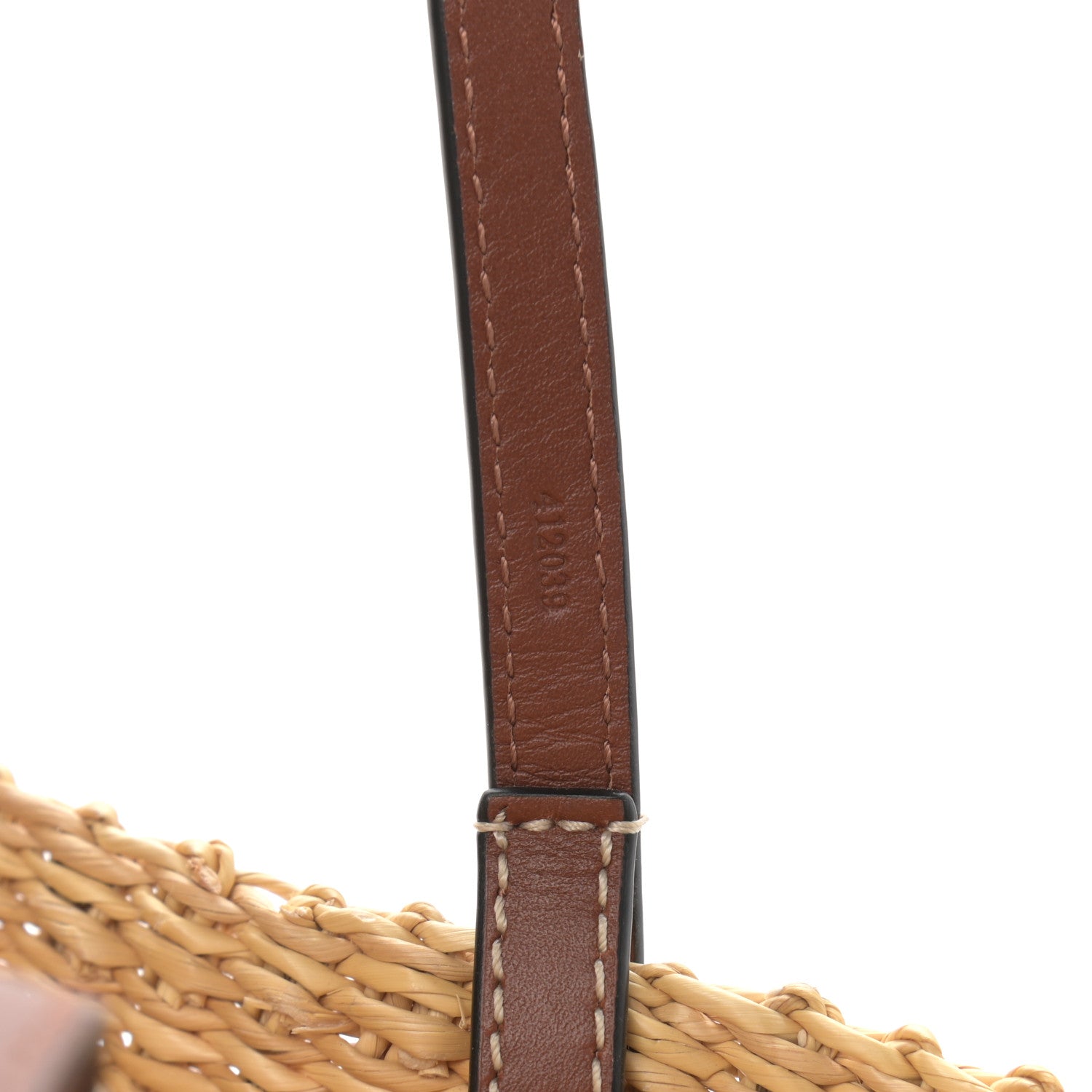 Loewe Calfskin Raffia Paulas Ibiza Small Basket Tote Bag Natural Tan 10 of 10