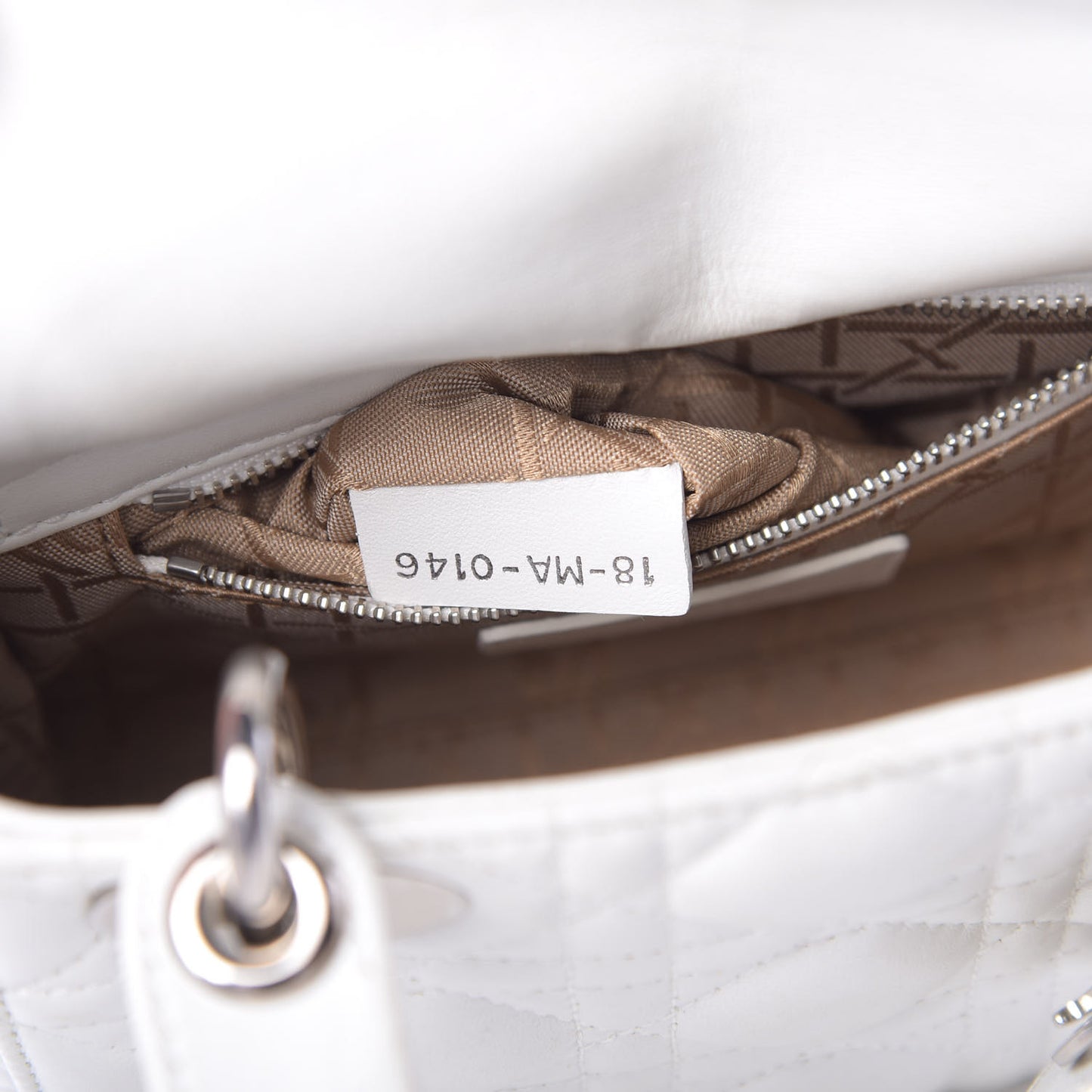 Lambskin Cannage Mini Lady Dior White