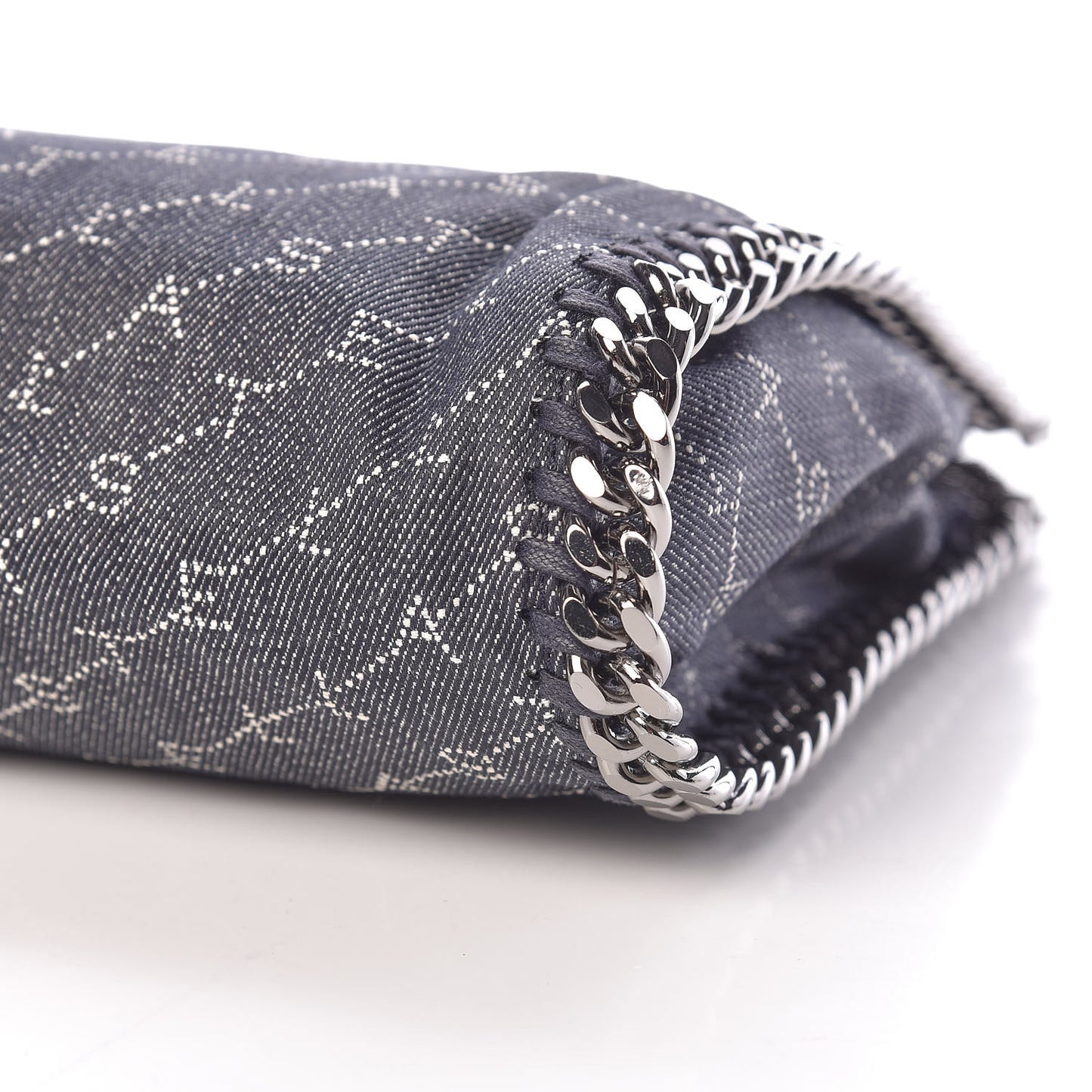 Denim Logo Mini Falabella Tote Navy