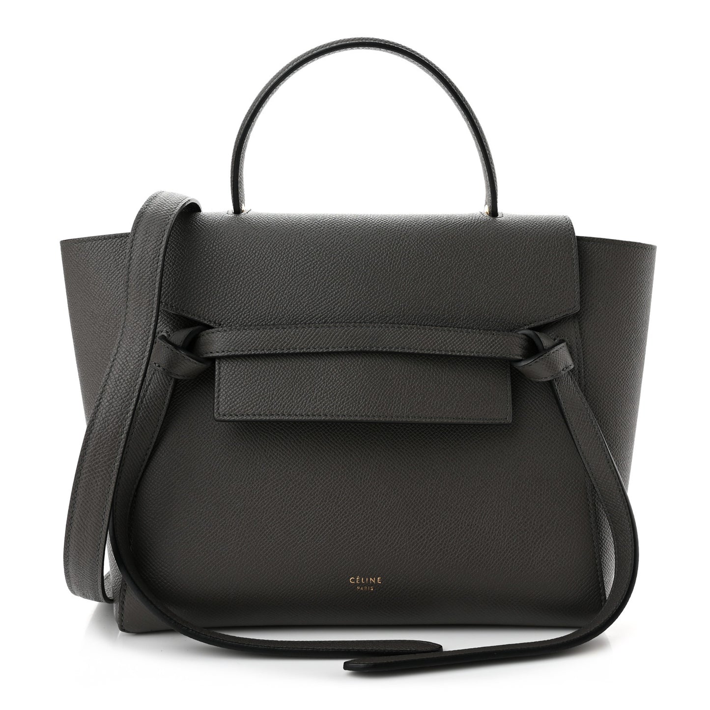 Grained Calfskin Mini Belt Bag Grey