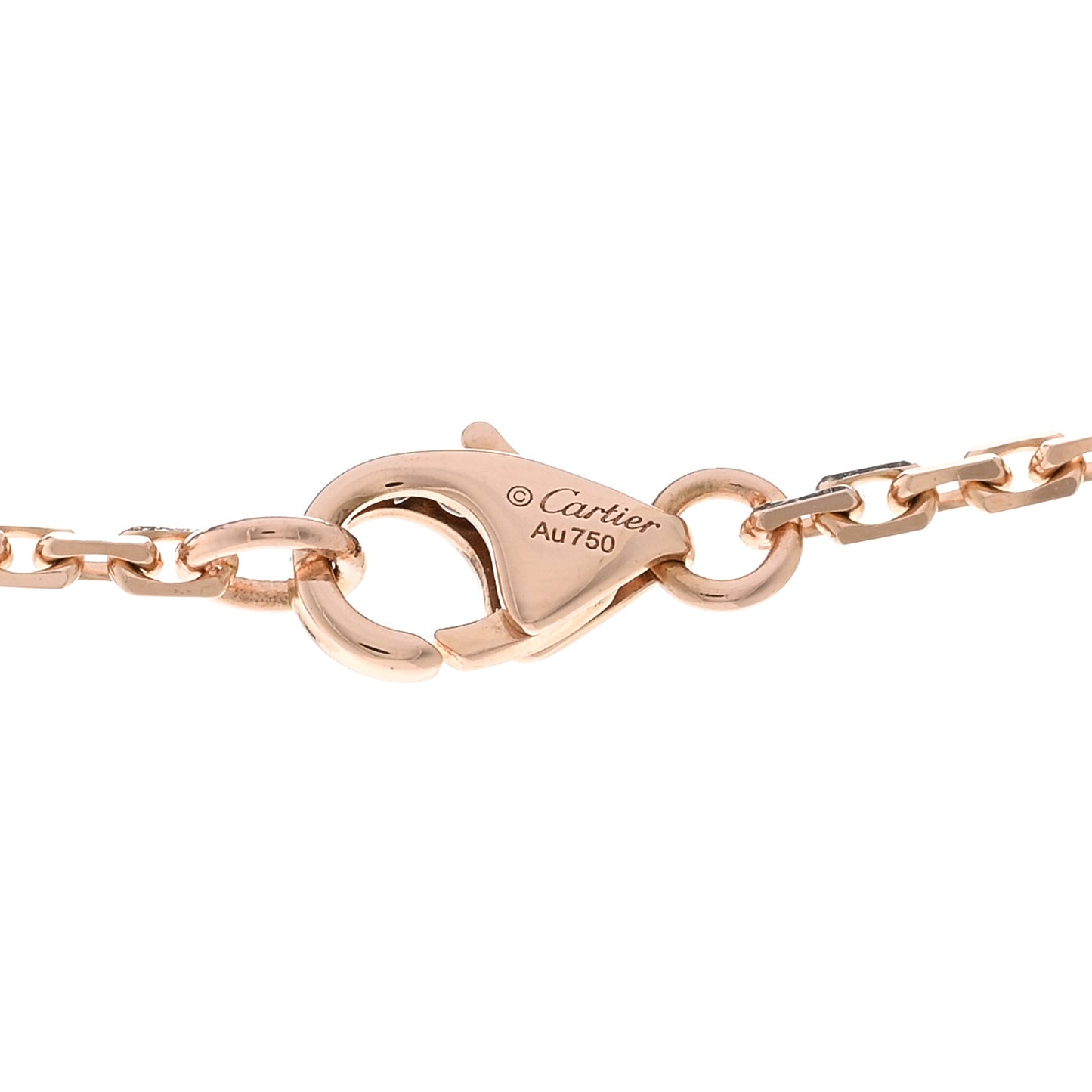 18K Pink Gold Diamond Interlocking LOVE Necklace