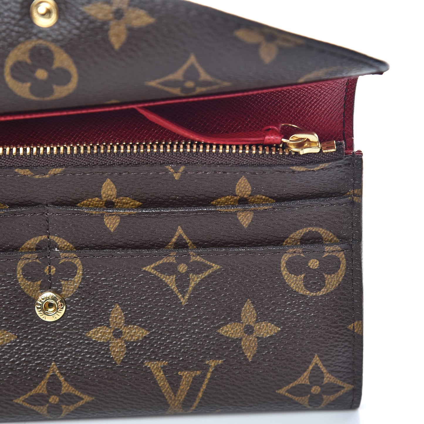 Monogram Emilie Wallet Red