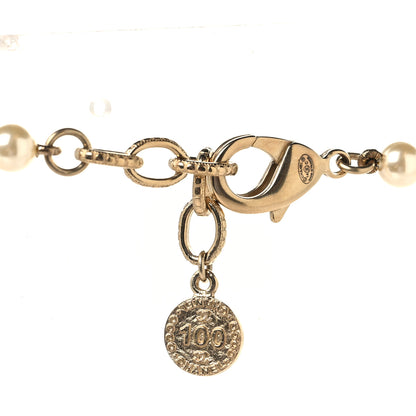 Chanel Pearl CC 100th Anniversary Long Necklace Light Gold Light Gold 4 of 5