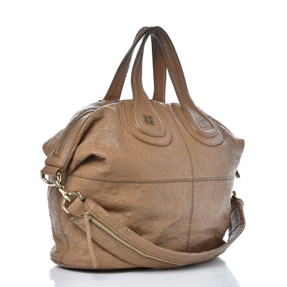 Givenchy Calfskin Ostrich Embossed Medium Nightingale Brown 4 of 18
