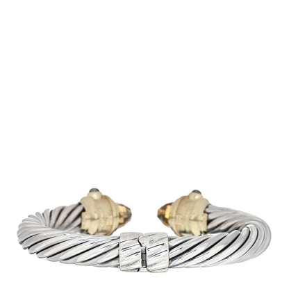 David Yurman Sterling Silver 14K Yellow Gold Citrine Peridot Iolite 10mm Renaissance Cable Bracelet 3 of 3