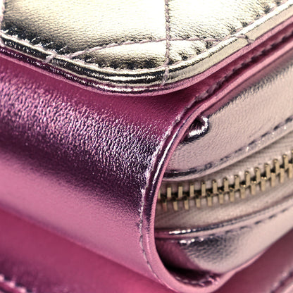 Chanel Metallic Lambskin Like A Wallet Flap Golden Pink 12 of 13