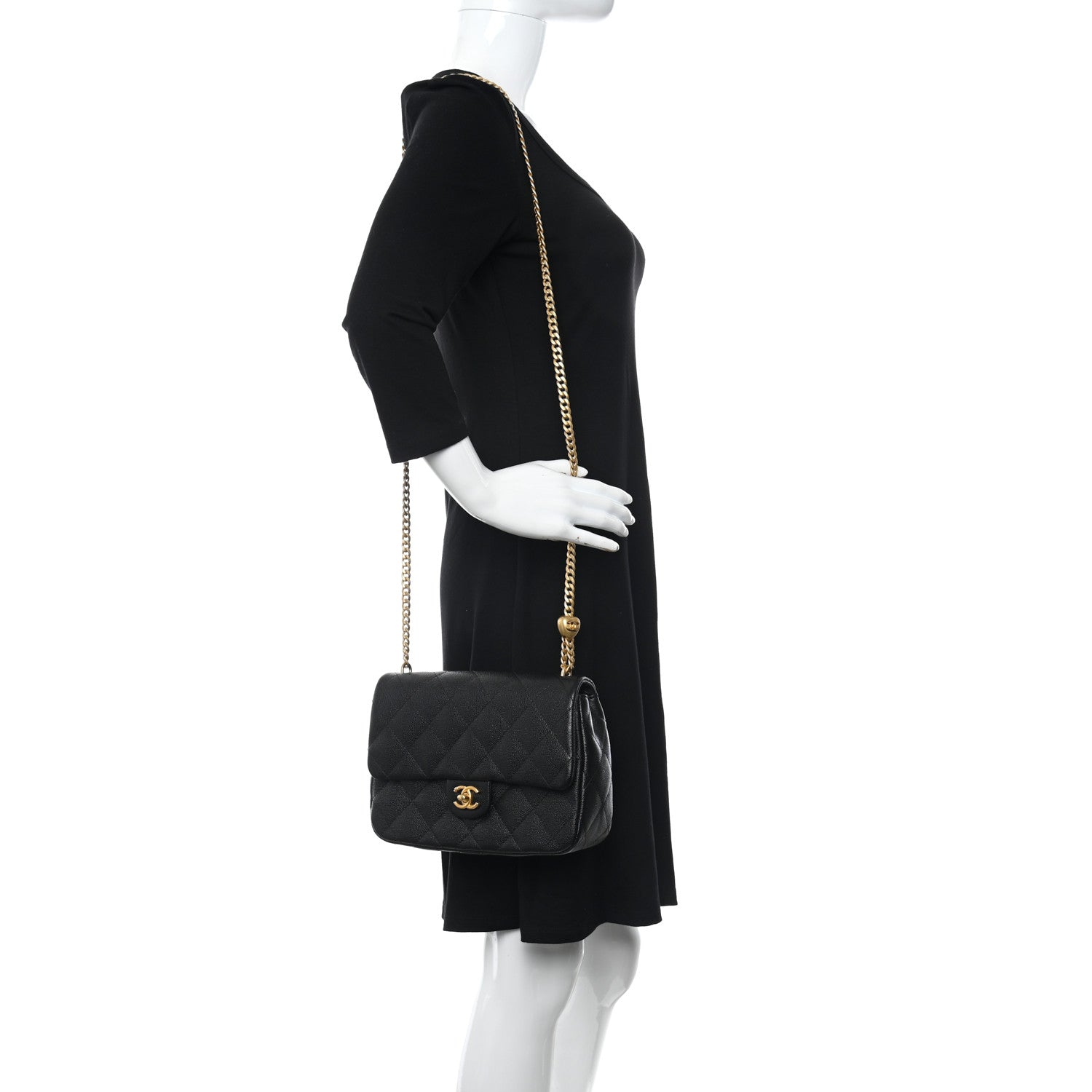 Chanel Caviar Quilted Sweetheart Flap Black 2 of 10