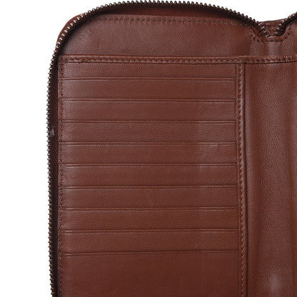 Bottega Veneta Nappa Intrecciato Floral Embroidered Zip Around Wallet Brown 9 of 10