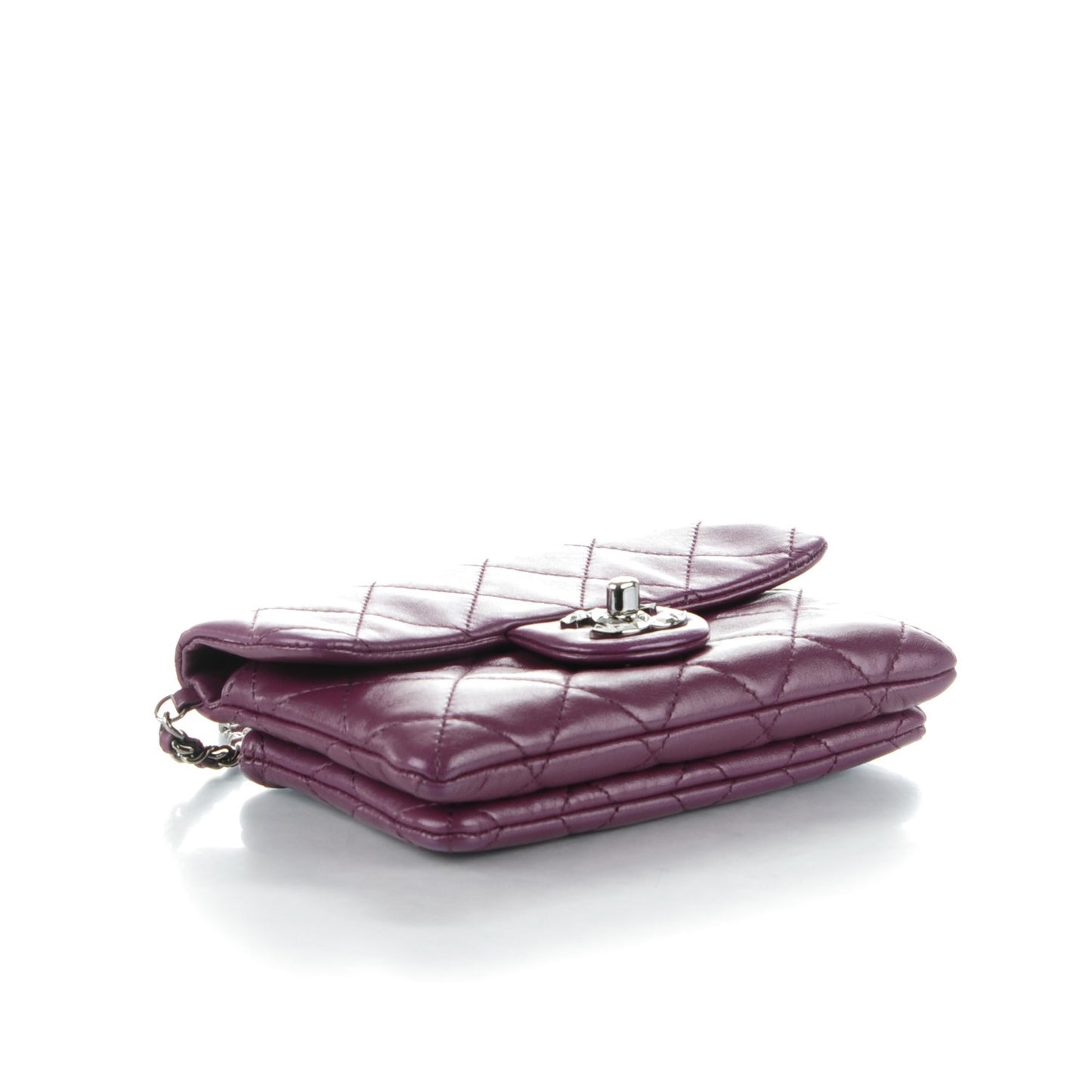 Lambskin Quilted Mini Mineral Nights Flap Crossbody Bag Purple