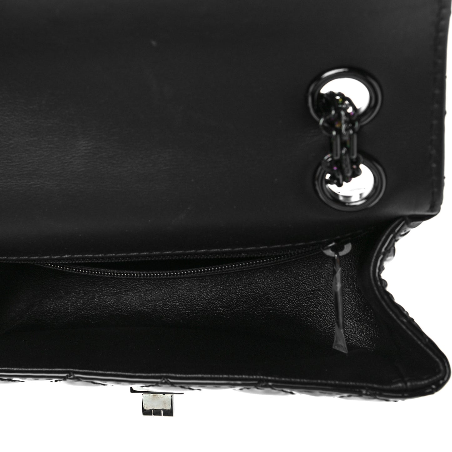 Patent Calfskin Quilted 2.55 Reissue Mini Flap So Black