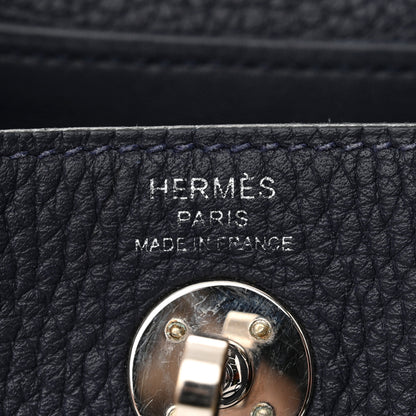 Hermes Taurillon Clemence Mini Lindy 20 Bleu Nuit 6 of 10