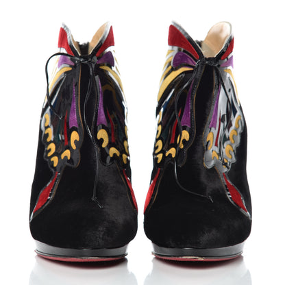 Christian Louboutin Velvet Mariposa Ankle Boots 37 Black 2 of 17
