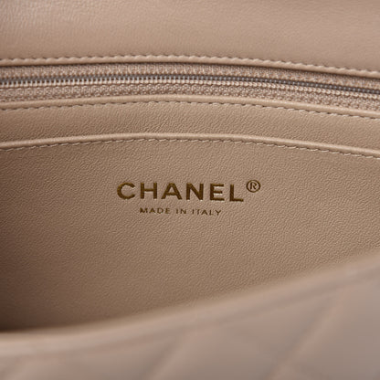 Chanel Lambskin Quilted Mini Rectangular Flap Dark Beige 8 of 11