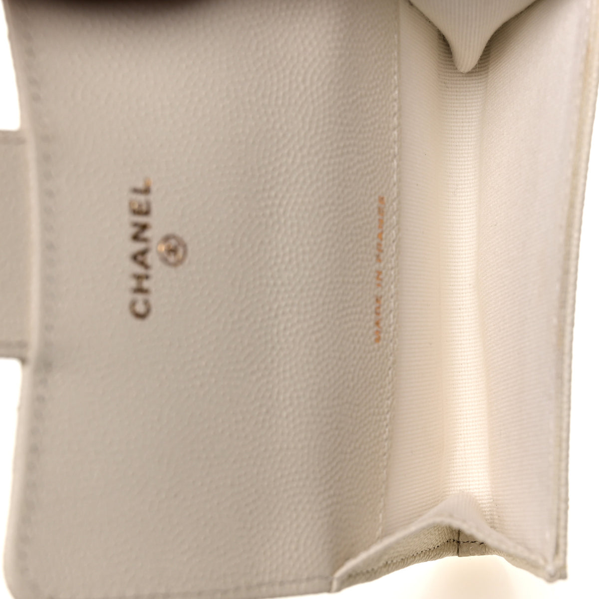 Chanel Caviar Quilted Flap Card Holder Wallet White 9 of 18