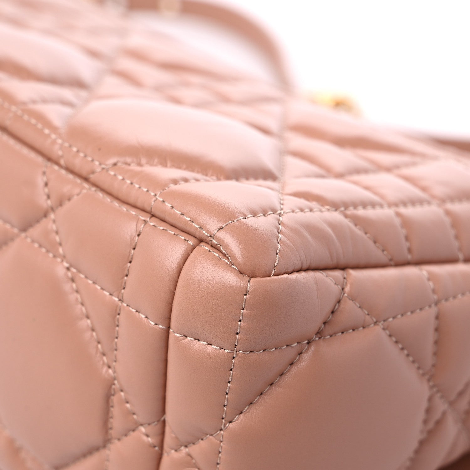 Christian Dior Calfskin Macrocannage Medium Caro Bag Rose De Vents 11 of 14