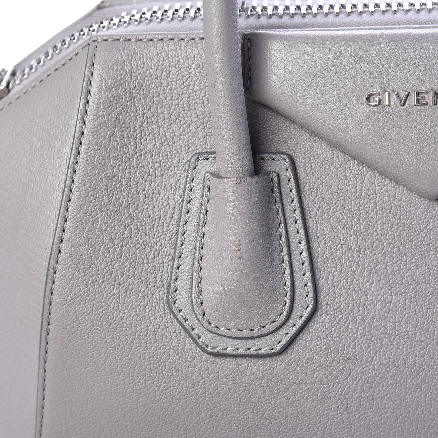 Sugar Goatskin Small Antigona Pearl Grey
